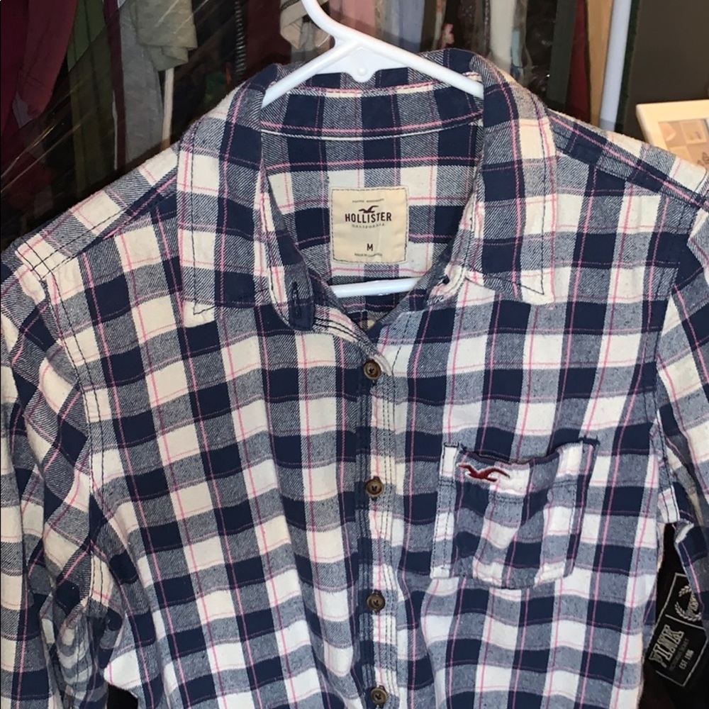 Hollister plaid button down long sleeve